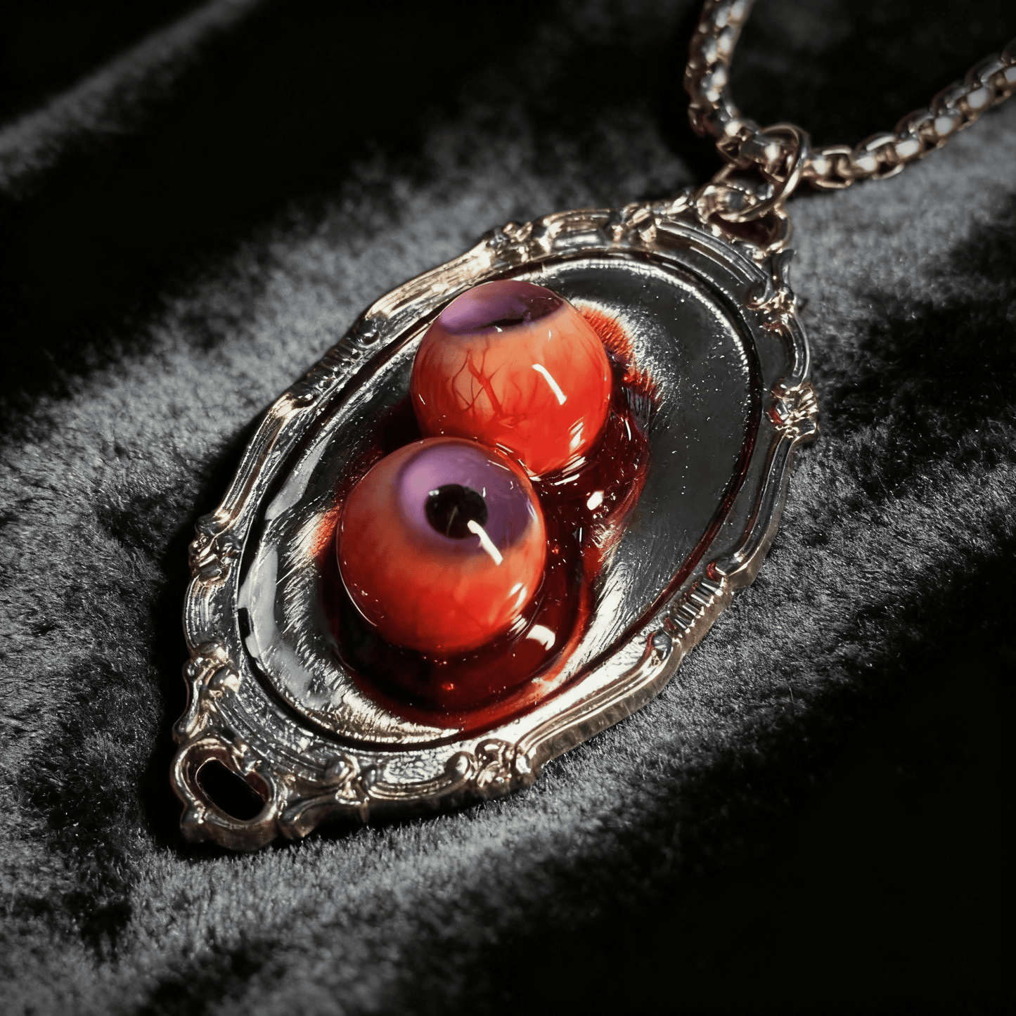 CUSTOM EYE OVAL LOCKET NECKLACE (DM IG: eccentric_manor)