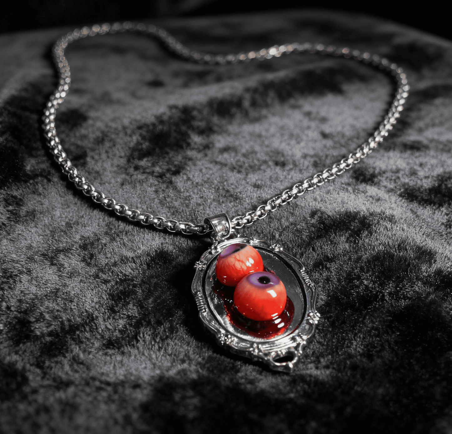 CUSTOM EYE OVAL LOCKET NECKLACE (DM IG: eccentric_manor)