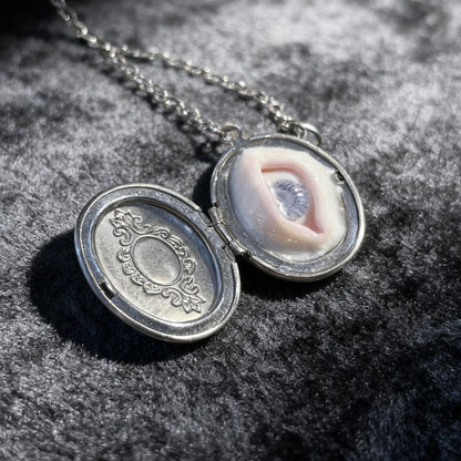 CUSTOM EYE OVAL LOCKET NECKLACE (DM IG: eccentric_manor)