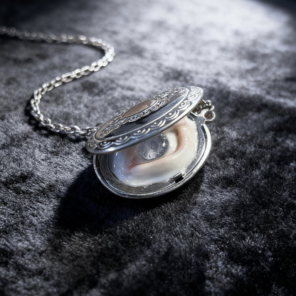 CUSTOM EYE OVAL LOCKET NECKLACE (DM IG: eccentric_manor)