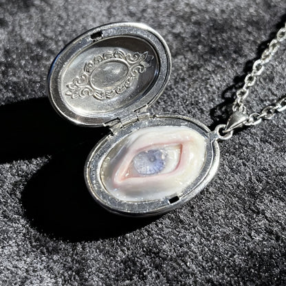 CUSTOM EYE OVAL LOCKET NECKLACE (DM IG: eccentric_manor)