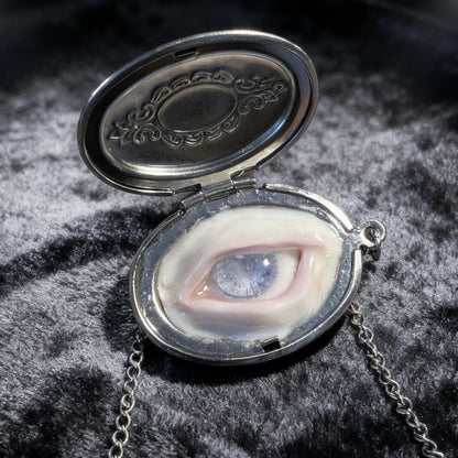 CUSTOM EYE OVAL LOCKET NECKLACE (DM IG: eccentric_manor)
