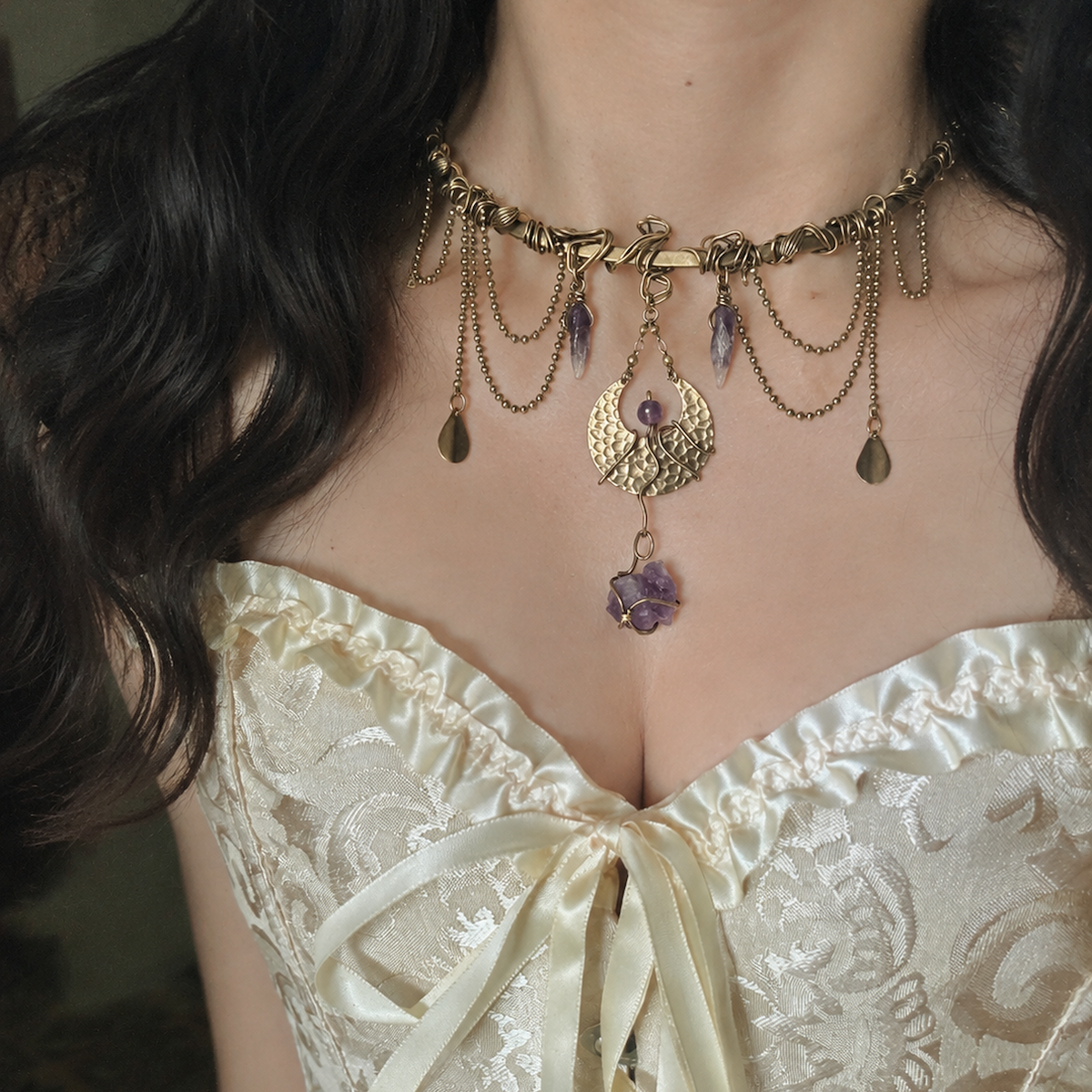 WireWeave · Amethyst Arcana Choker