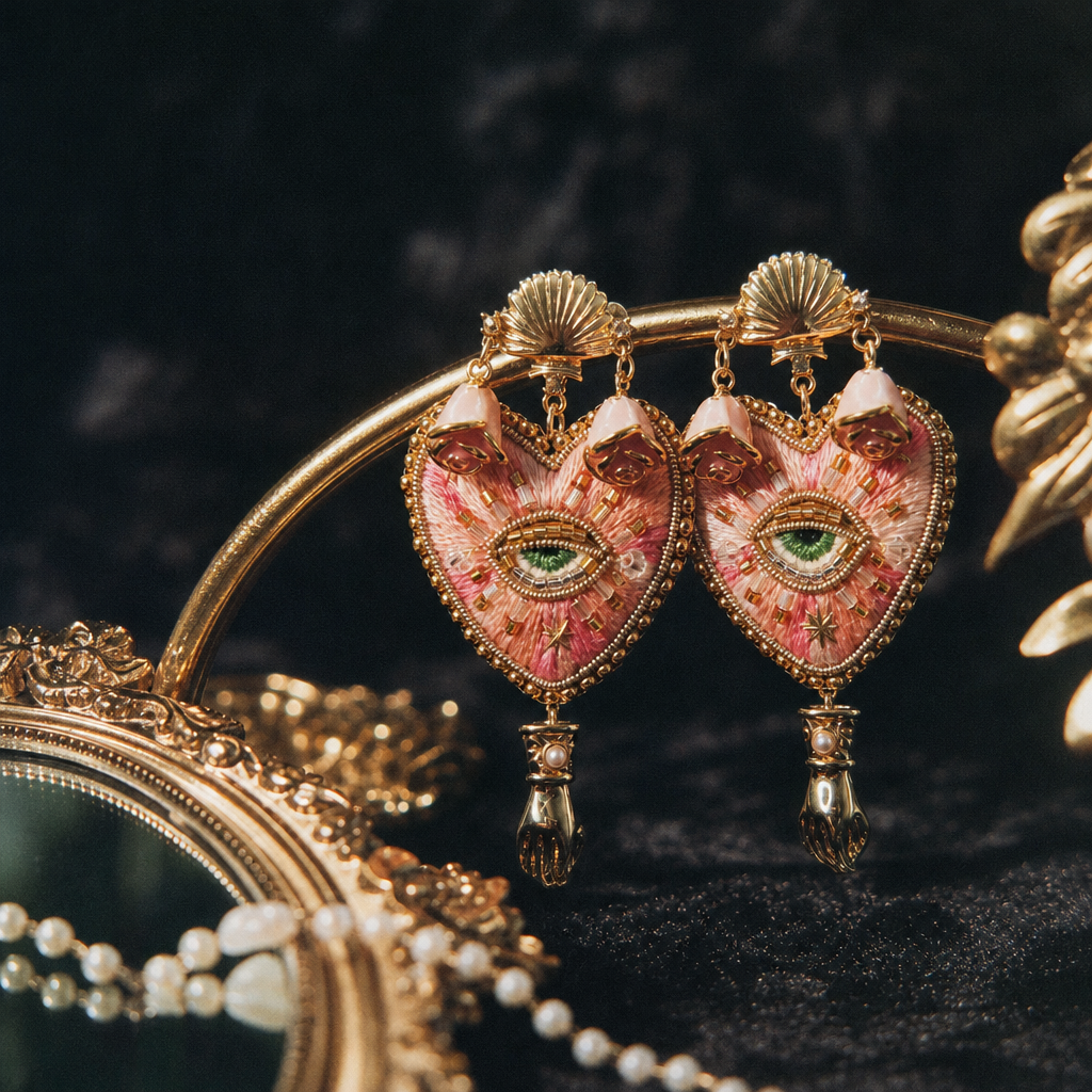 Heritage · Ethereal Velvet Heart Earrings