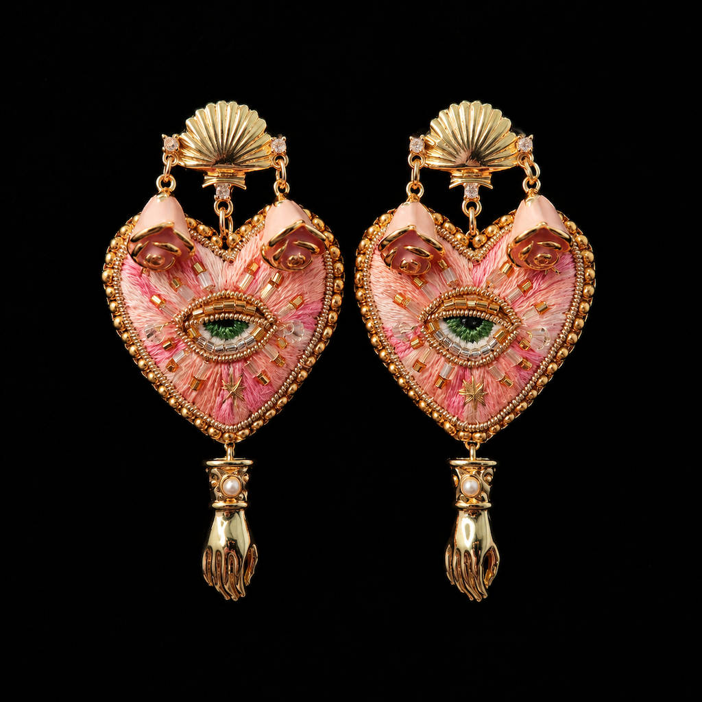 Heritage · Ethereal Velvet Heart Earrings