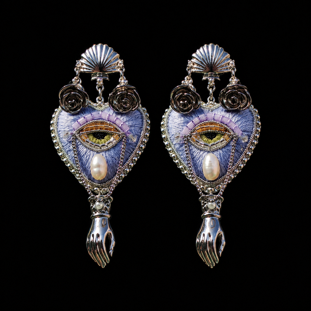Heritage · Ethereal Velvet Heart Earrings