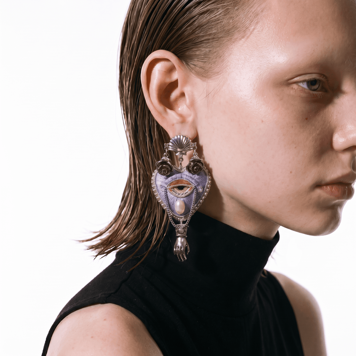 Heritage · Ethereal Velvet Heart Earrings