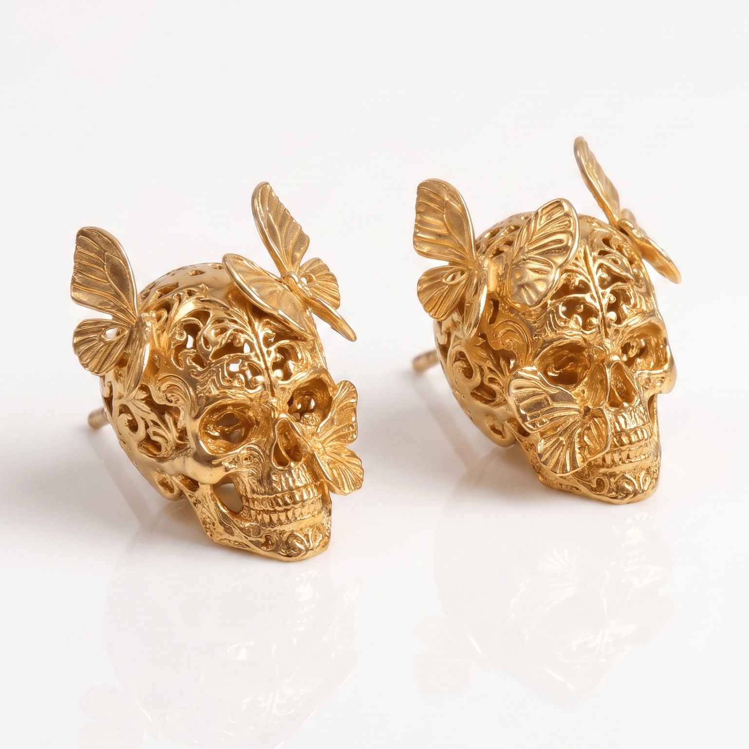 Cinderwing Skull Earrings