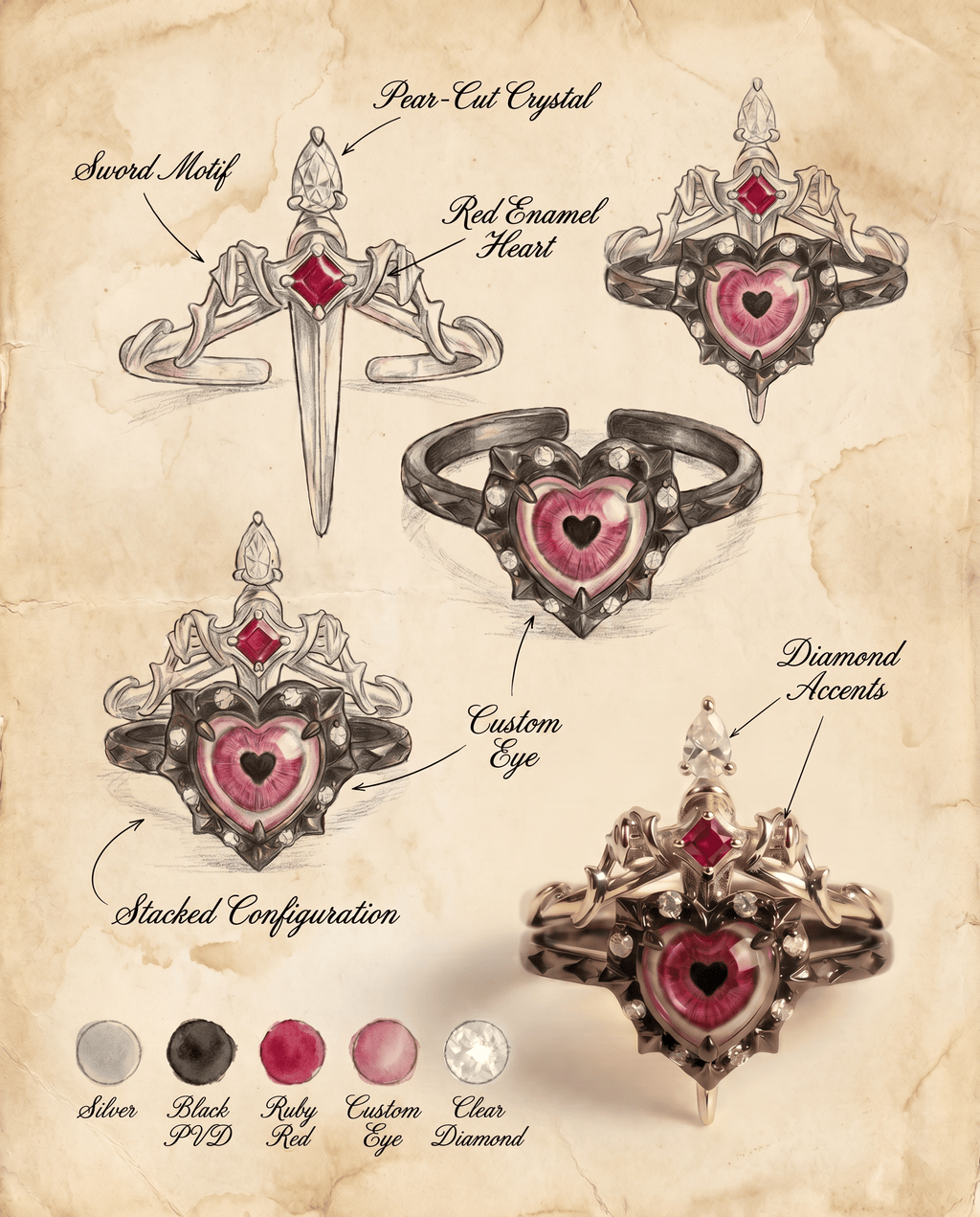 Vowbind Eye Ring Set